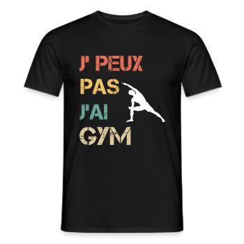 Je peux pas j'ai gym vintage drôle - T-shirt homme - noir - Devant - AI Model Male 178 light (178cm)