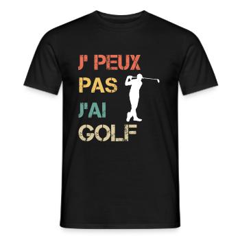 Je peux pas j'ai golf vintage drôle - T-shirt homme - noir - Devant - AI Model Male 178 light (178cm)