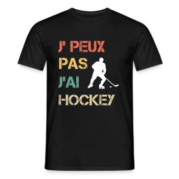 Je peux pas j'ai hockey vintage drôle - T-shirt homme - noir - Devant - AI Model Male 178 light (178cm)