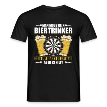 Man Muss Kein Biertrinker Sein Um Darts Zu Spielen - Männer T-Shirt - Schwarz - Vorne - AI Model Male 178 light (178cm)