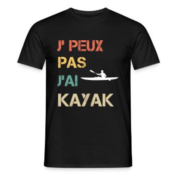 Je peux pas j'ai kayak vintage drôle - T-shirt homme - noir - Devant - AI Model Male 178 light (178cm)