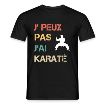 Je peux pas j'ai karaté vintage drôle - T-shirt homme - noir - Devant - AI Model Male 178 light (178cm)