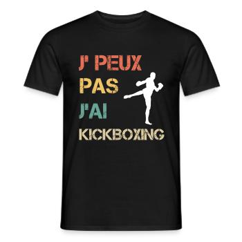 Je peux pas j'ai kickboxing vintage drôle - T-shirt homme - noir - Devant - AI Model Male 178 light (178cm)