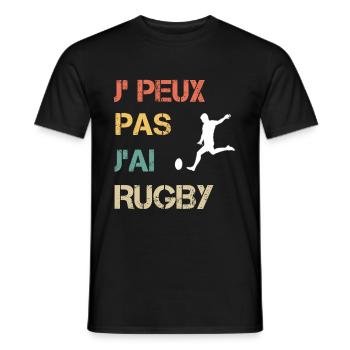 Je peux pas j'ai rugby homme vintage drôle - T-shirt homme - noir - Devant - AI Model Male 178 light (178cm)