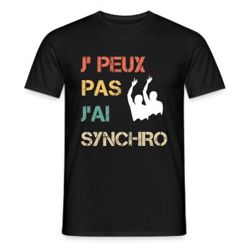 Je peux pas j'ai synchro vintage drôle - T-shirt homme - noir - Devant - AI Model Male 178 light (178cm)