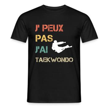 Je peux pas j'ai taekwondo vintage drôle - T-shirt homme - noir - Devant - AI Model Male 178 light (178cm)