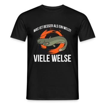 Was ist besser als ein Wels? Viele Welse - Männer T-Shirt - Schwarz - Vorne - AI Model Male 178 light (178cm)