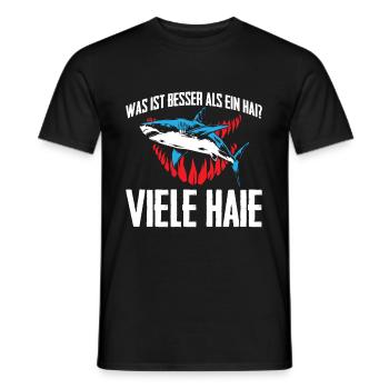 Was ist besser als ein Hai? Viele Haie - Männer T-Shirt - Schwarz - Vorne - AI Model Male 178 light (178cm)