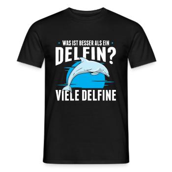 Was ist besser als ein Delfin? Viele Delfine - Männer T-Shirt - Schwarz - Vorne - AI Model Male 178 light (178cm)