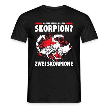 Was ist besser als ein Skorpion? Zwei Skorpione - Männer T-Shirt - Schwarz - Vorne - AI Model Male 178 light (178cm)