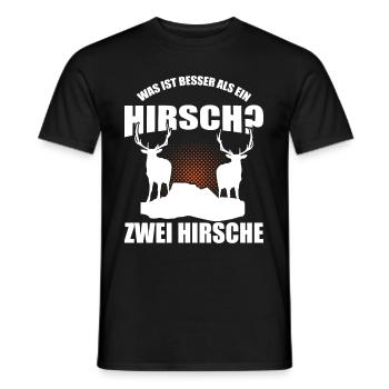 Was ist besser als ein Hirsch? Zwei Hirsche - Männer T-Shirt - Schwarz - Vorne - AI Model Male 178 light (178cm)
