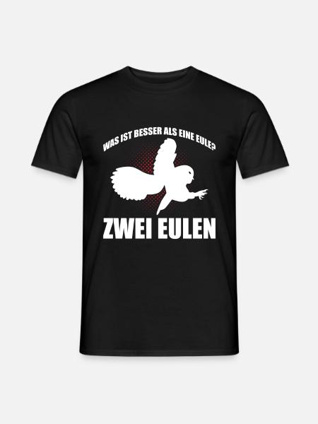 Was ist besser als eine Eule? Zwei Eulen - Männer T-Shirt - Schwarz