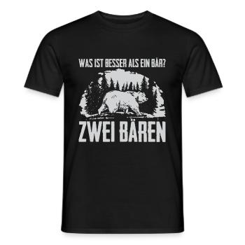 Was ist besser als ein Bär? Zwei Bären - Männer T-Shirt - Schwarz - Vorne - AI Model Male 178 light (178cm)