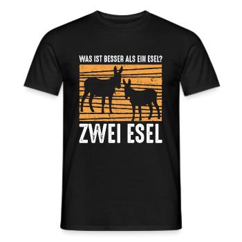 Was ist besser als ein Esel? Zwei Esel - Männer T-Shirt - Schwarz - Vorne - AI Model Male 178 light (178cm)