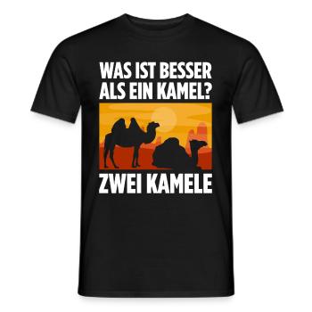 Was ist besser als ein Kamel? Zwei Kamele - Männer T-Shirt - Schwarz - Vorne - AI Model Male 178 light (178cm)