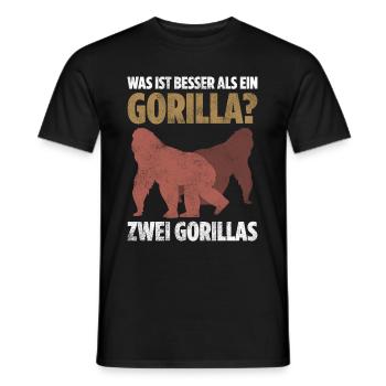 Was ist besser als ein Gorilla? Zwei Gorillas - Männer T-Shirt - Schwarz - Vorne - AI Model Male 178 light (178cm)