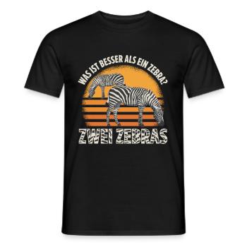 Was ist besser als ein Zebra? Zwei Zebras - Männer T-Shirt - Schwarz - Vorne - AI Model Male 178 light (178cm)