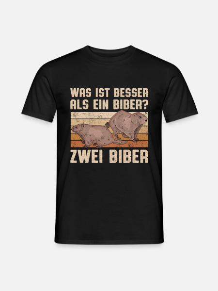 Was ist besser als ein Biber? Zwei Biber - Männer T-Shirt - Schwarz