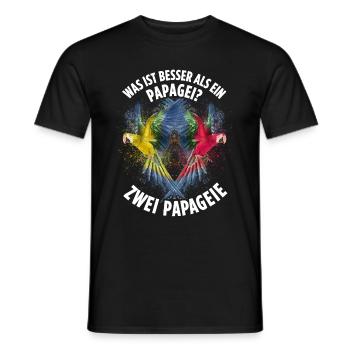Was ist besser als ein Papagei? Zwei Papageie - Männer T-Shirt - Schwarz - Vorne - AI Model Male 178 light (178cm)