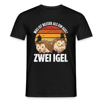 Was ist besser als ein Igel? Zwei Igel - Männer T-Shirt - Schwarz - Vorne - AI Model Male 178 light (178cm)