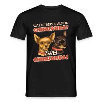 Was ist besser als ein Chihuahua? Zwei Chihuahuas - Männer T-Shirt - Schwarz - Vorne - AI Model Male 178 light (178cm)