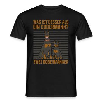 Was ist besser als ein Dobermann? Zwei Dobermänner - Männer T-Shirt - Schwarz - Vorne - AI Model Male 178 light (178cm)