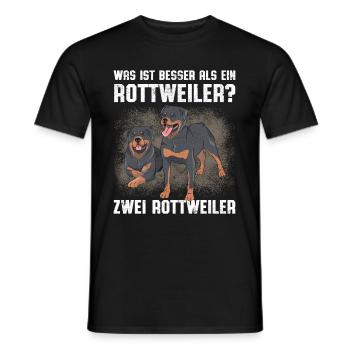 Was ist besser als ein Rottweiler? Zwei Rottweiler - Männer T-Shirt - Schwarz - Vorne - AI Model Male 178 light (178cm)