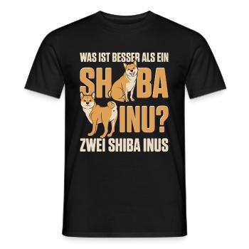 Was ist besser als ein Shiba Inu? Zwei Shiba Inus - Männer T-Shirt - Schwarz - Vorne - AI Model Male 178 light (178cm)