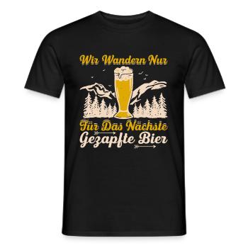 Wir Wandern Nur Für Das Nächste Gezapfte Bier - Männer T-Shirt - Schwarz - Vorne - AI Model Male 178 light (178cm)