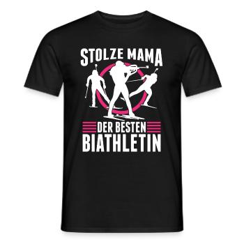 Stolze Mama Der Besten Biathletin Biathlon Fan - Männer T-Shirt - Schwarz - Vorne - AI Model Male 178 light (178cm)