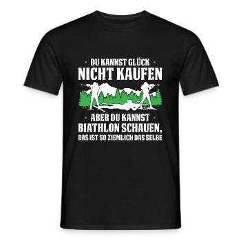 Du Kannst Glück Nicht Kaufen Aber Kannst Biathlon - Männer T-Shirt - Schwarz - Vorne - AI Model Male 178 light (178cm)