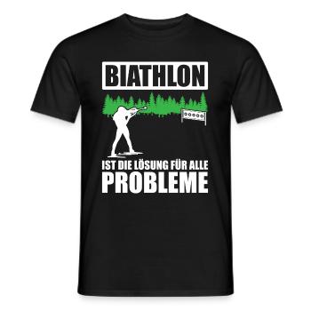 Biathlon Ist Die Lösung Für Alle Probleme - Männer T-Shirt - Schwarz - Vorne - AI Model Male 178 light (178cm)