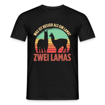 Was ist besser als ein Lama? Zwei Lamas - Männer T-Shirt - Schwarz - Vorne - AI Model Male 178 light (178cm)