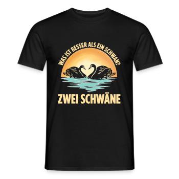 Was ist besser als ein Schwan? Zwei Schwäne - Männer T-Shirt - Schwarz - Vorne - AI Model Male 178 light (178cm)