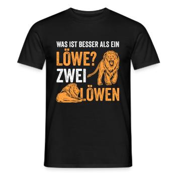 Was ist besser als ein Löwe? Zwei Löwen - Männer T-Shirt - Schwarz - Vorne - AI Model Male 178 light (178cm)