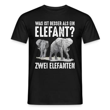 Was ist besser als ein Elefant? Zwei Elefanten - Männer T-Shirt - Schwarz - Vorne - AI Model Male 178 light (178cm)