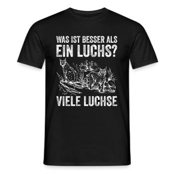 Was ist besser als ein Luchs? Viele Luchse - Männer T-Shirt - Schwarz - Vorne - AI Model Male 178 light (178cm)