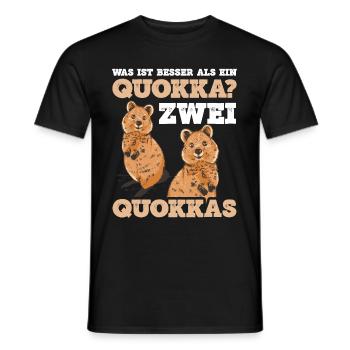 Was ist besser als ein Quokka? Zwei Quokkas - Männer T-Shirt - Schwarz - Vorne - AI Model Male 178 light (178cm)