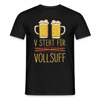 V Steht Für Valentinstag Vollsuff - Männer T-Shirt - Schwarz - Vorne - AI Model Male 178 light (178cm)