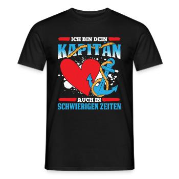 Ich Bin Dein Kapitän Auch In Schwierigen Zeiten - Männer T-Shirt - Schwarz - Vorne - AI Model Male 178 light (178cm)