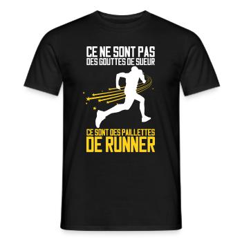 Paillettes de Runner - T-shirt homme - noir - Devant - AI Model Male 178 light (178cm)