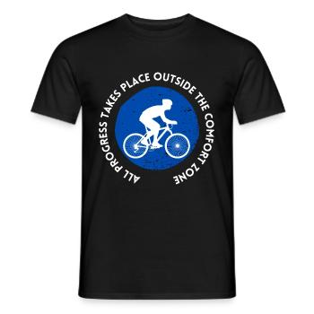 MTB Rennrad Fahrrad Radfahrer Komfortzone verlasse - Männer T-Shirt - Schwarz - Vorne - AI Model Male 178 light (178cm)