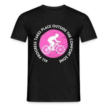 MTB Road Bike Cyclist Leave your comfort zone - Men's T-Shirt - black - Front - AI Model Male 178 light (178cm)