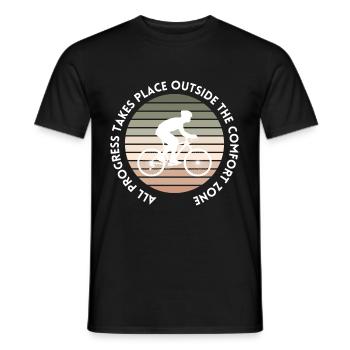 MTB Road Bike Cyclist Leave your comfort zone - Men's T-Shirt - black - Front - AI Model Male 178 light (178cm)