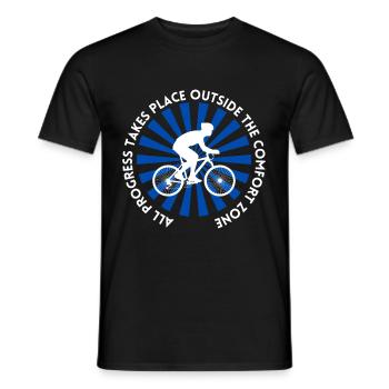 MTB Road Bike Cyclist Leave your comfort zone - Men's T-Shirt - black - Front - AI Model Male 178 light (178cm)