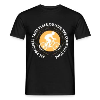 MTB Road Bike Cyclist Leave your comfort zone - Men's T-Shirt - black - Front - AI Model Male 178 light (178cm)
