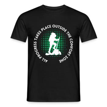 Hiking progress outside the comfort zone - Men's T-Shirt - black - Front - AI Model Male 178 light (178cm)
