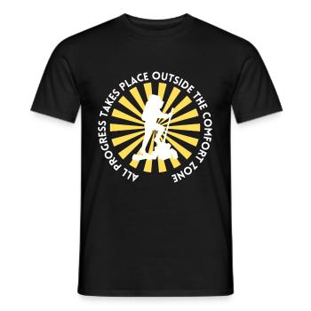 Hiking progress outside the comfort zone - Men's T-Shirt - black - Front - AI Model Male 178 light (178cm)