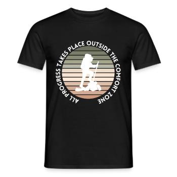 Wandern fortschritt außerhalb der Komfortzone - Männer T-Shirt - Schwarz - Vorne - AI Model Male 178 light (178cm)