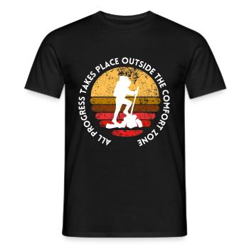 Wandern fortschritt außerhalb der Komfortzone - Männer T-Shirt - Schwarz - Vorne - AI Model Male 178 light (178cm)